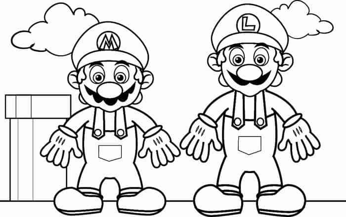 Mario Bros Printable Coloring Pages