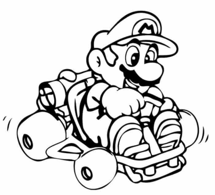 Mario Cart Coloring Pages