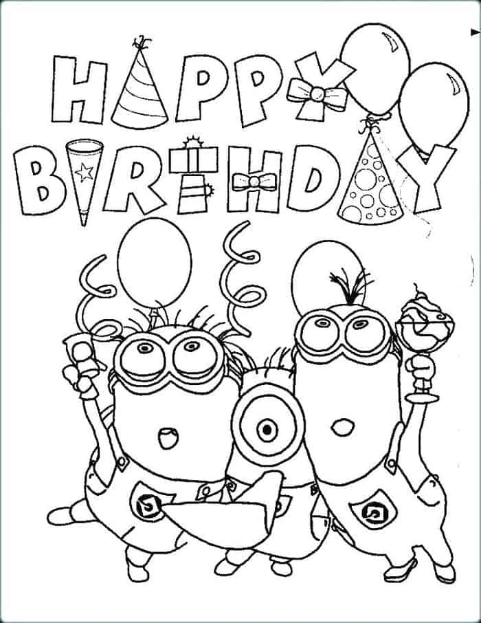 Minion Birthday Coloring Pages