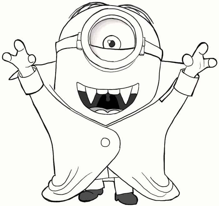 Minion Halloween Coloring Pages