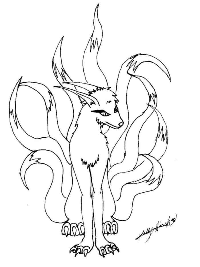 Naruto Coloring Pages Nine Tailed Fox