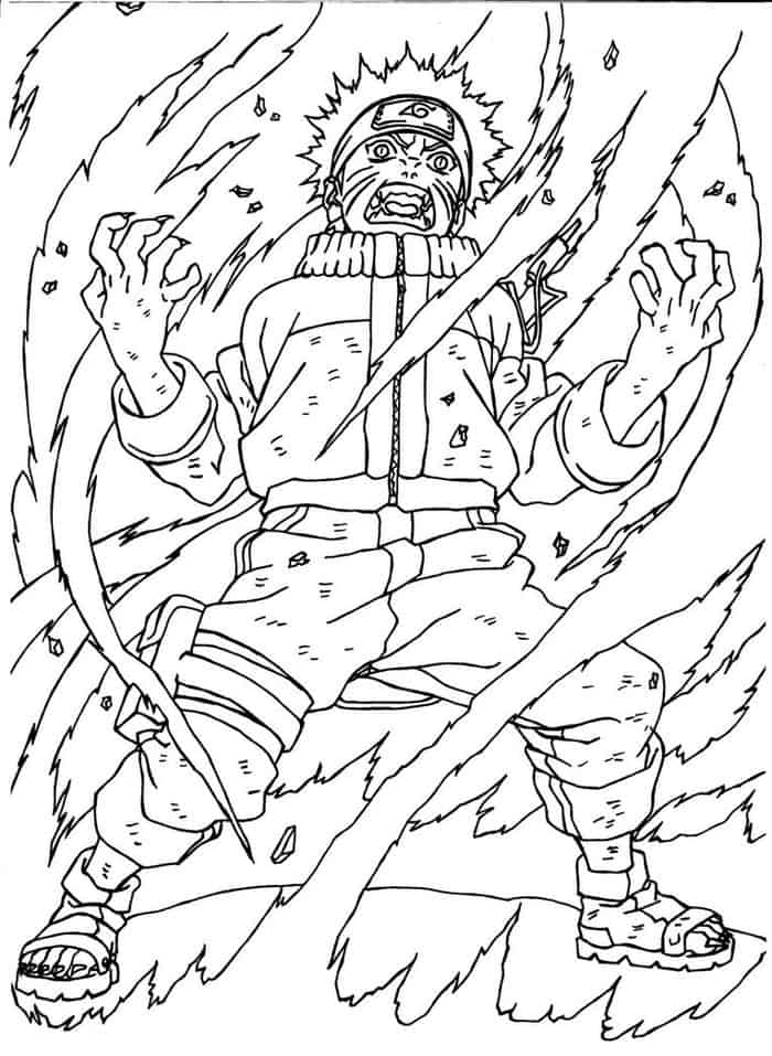 Naruto Coloring Pages Of 9 Tile Fox