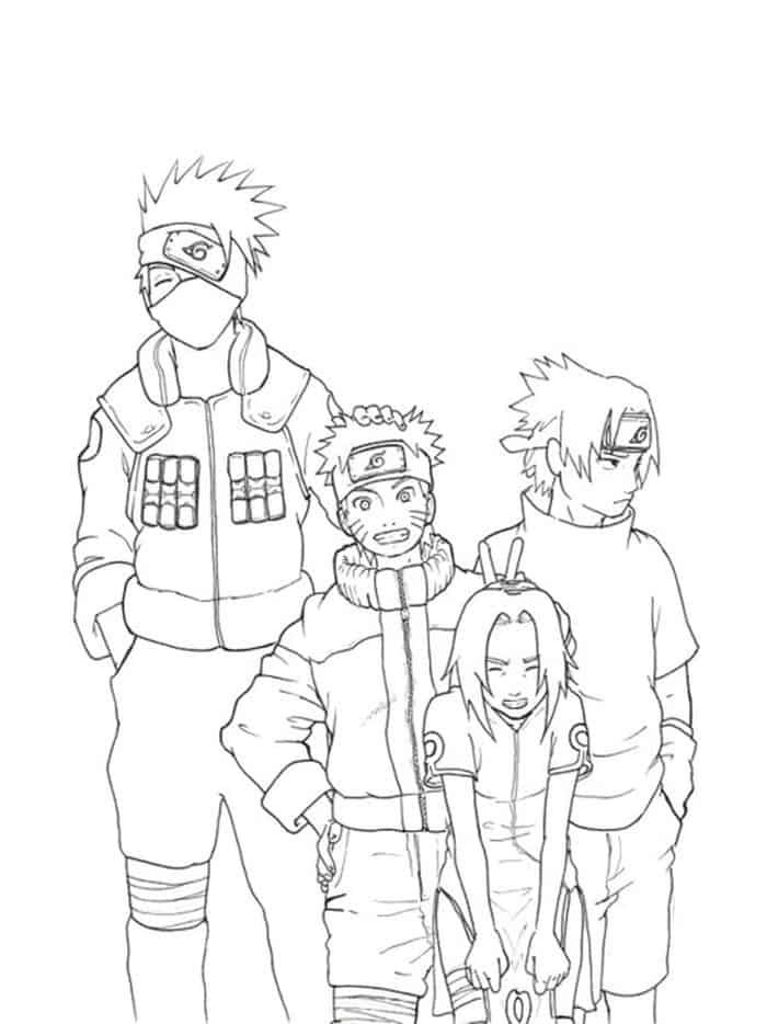 Naruto Group Coloring Pages