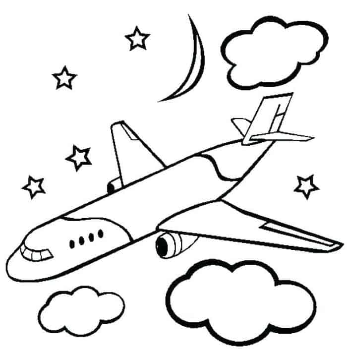 Online Airplane Coloring Pages