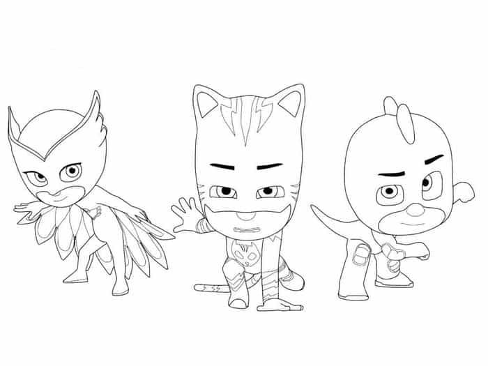 Pj Masks Coloring Pages Black And White