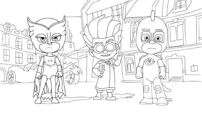 Pj Masks Halloween Coloring Pages