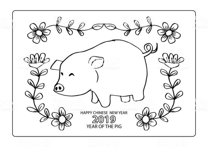 Printable Coloring Pages Chinese New Year Pig