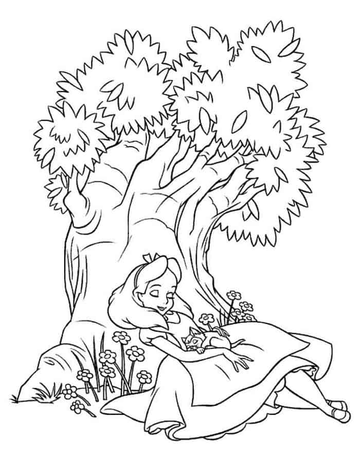 Printable Coloring Pages Of Alice In Wonderland