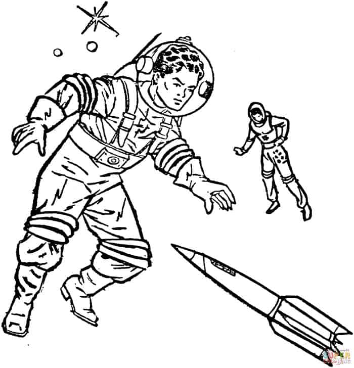 Printable Community Helpers Astronaut Coloring Pages