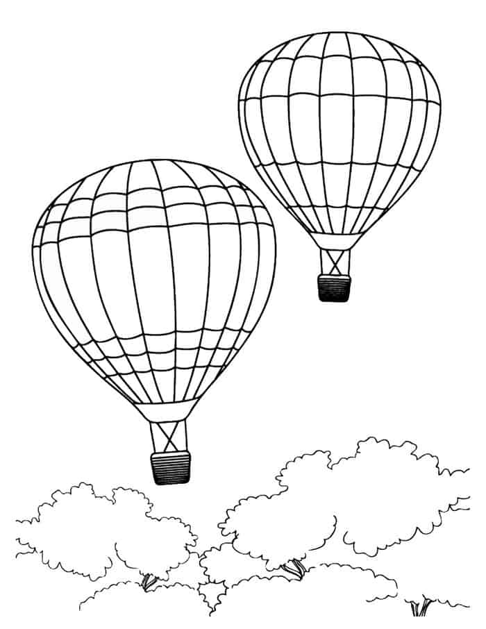 Printable Hot Air Balloon Coloring Pages Pdf