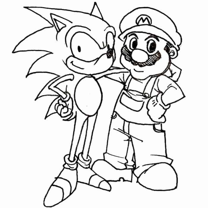 Sonic And Mario Coloring Pages