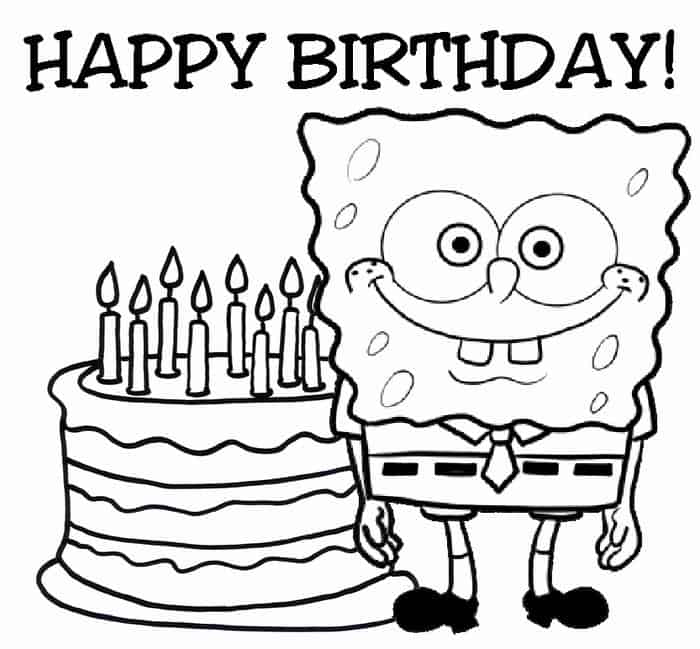 Spongebob Birthday Coloring Pages