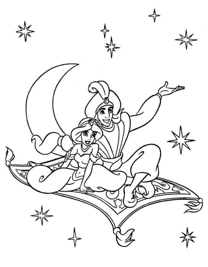 Theme Of Aladdin Magic Carpet Coloring Pages