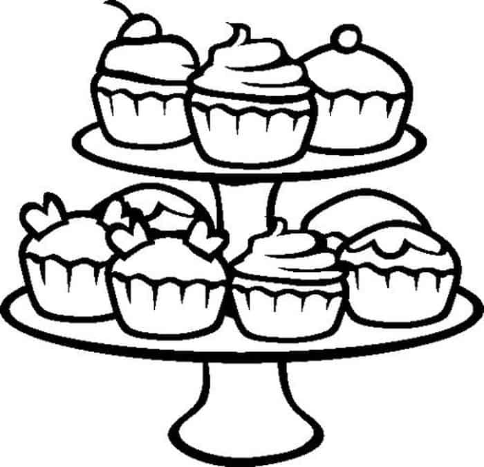 Wedding Cupcake Coloring Pages