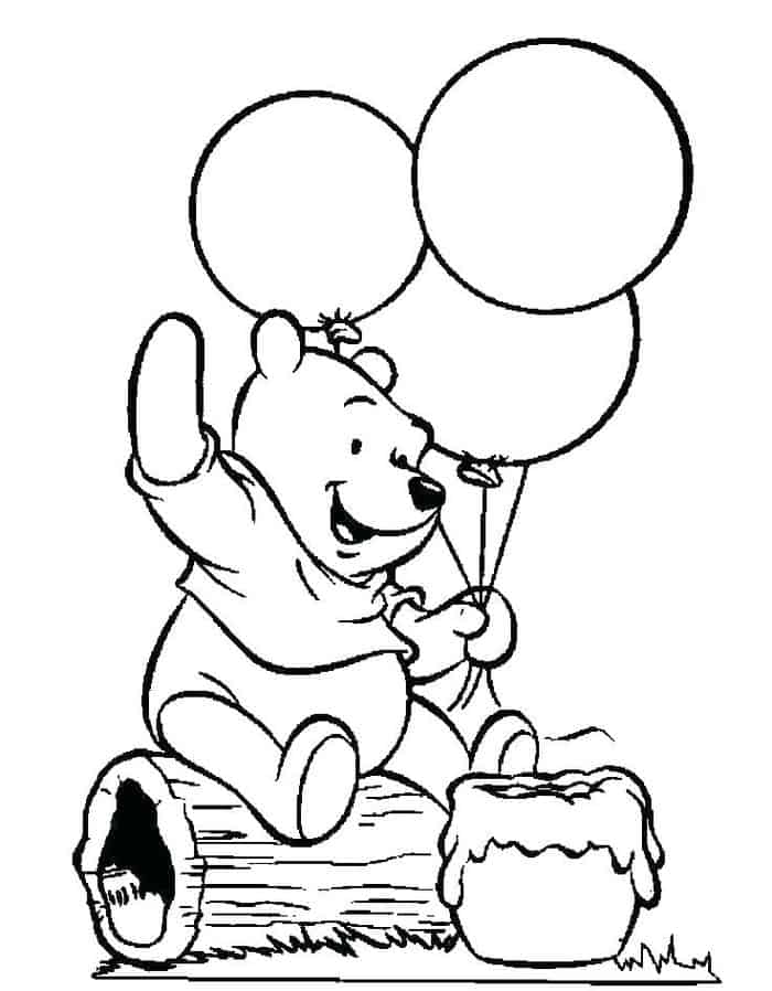 Winnie The Pooh Balloon Coloring Pages