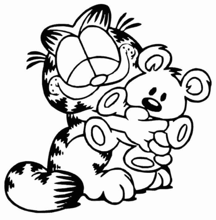 coloring pages garfield and nermal