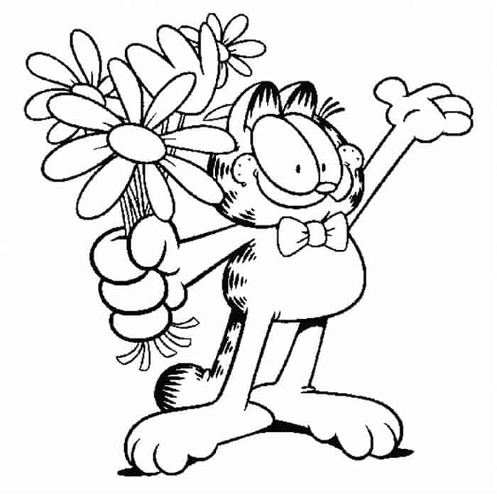 coloring pages of garfield birthday