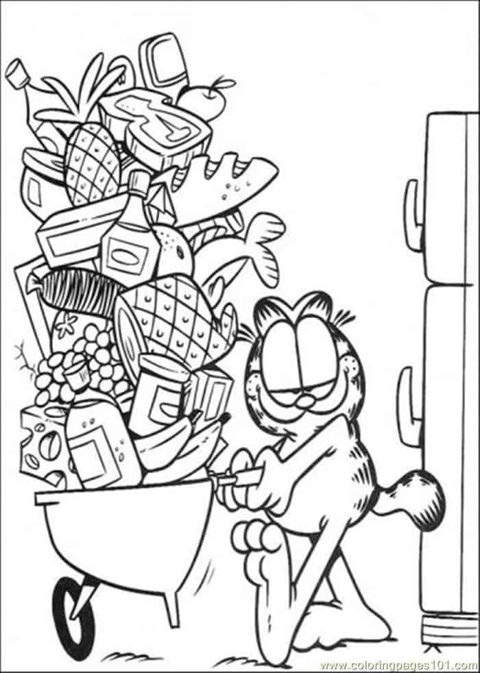 garfield food coloring pages