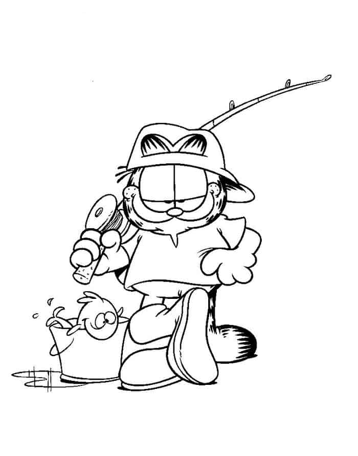 garfield summer coloring pages