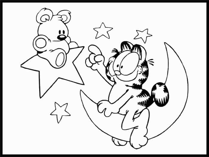 garfield valentines coloring pages