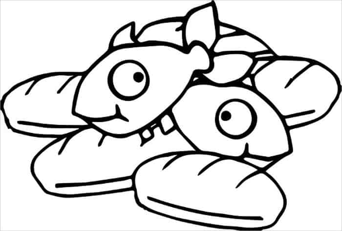 5 Loaves And 2 Fish Coloring Pages
