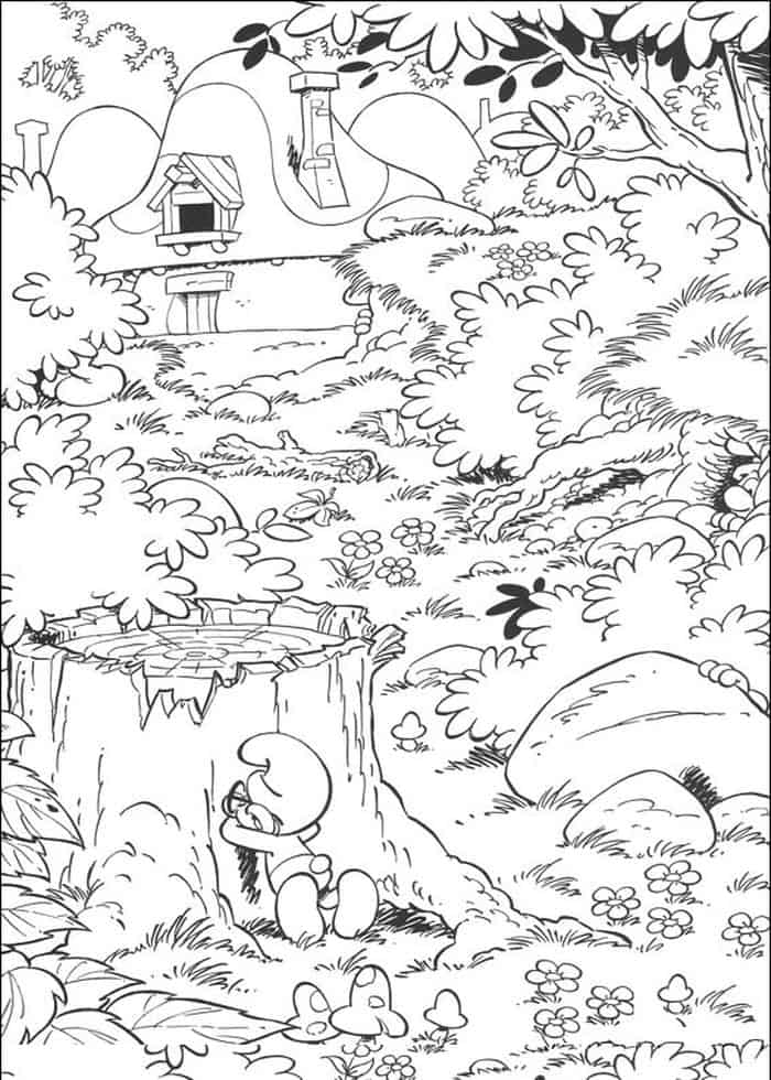 Adult Coloring Pages Smurfs