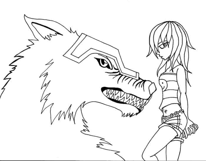 Adult Coloring Pages Women Wolves
