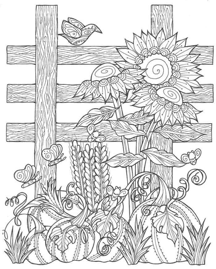 Aesthic Sunflower Coloring Pages
