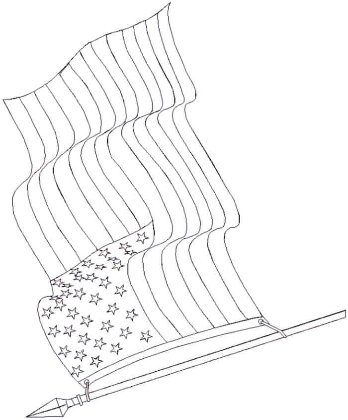 American Flag Clip Art Coloring Pages