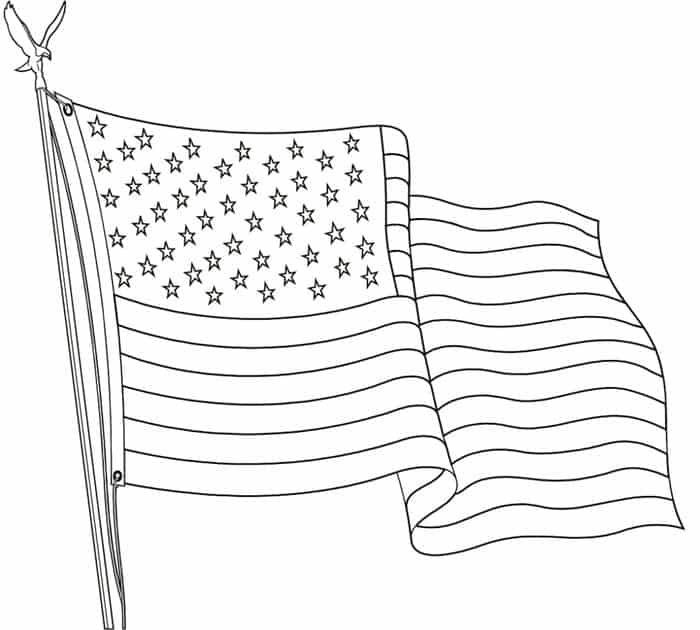 American Flag Coloring Pages For Preschoolers Printable Free