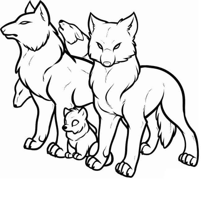 Anime Wolves In Love Coloring Pages