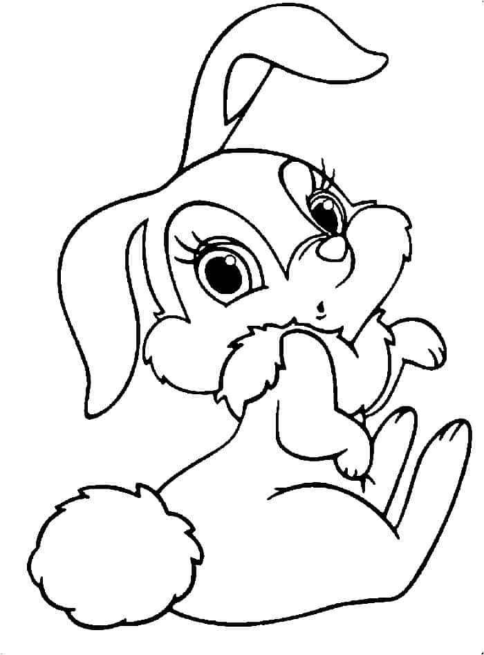 Baby Girl Rabbit Coloring Pages