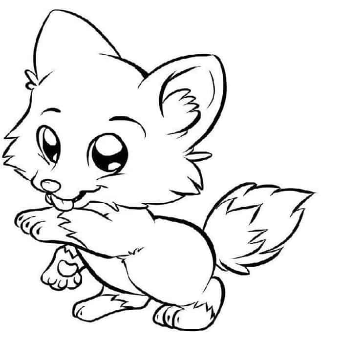 Baby Wolves Wrestling Coloring Pages