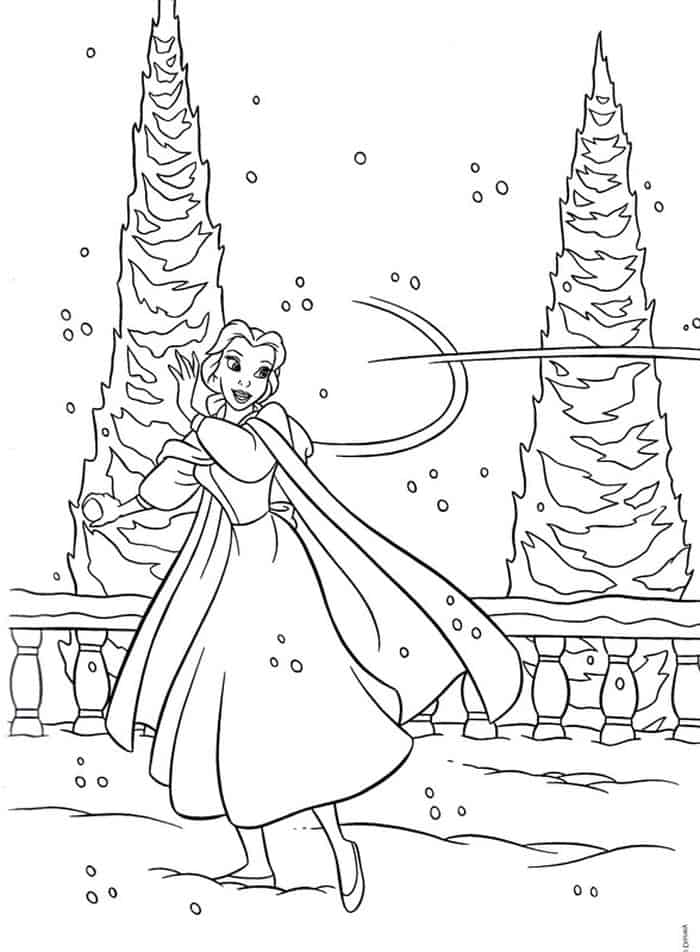 Beauty And The Beast Coloring Christmas Pages