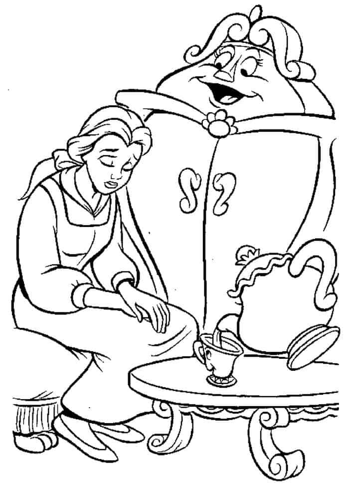Beauty And The Beast Coloring Pages 2017