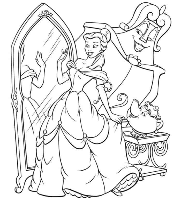 Beauty And The Beast Coloring Pages New