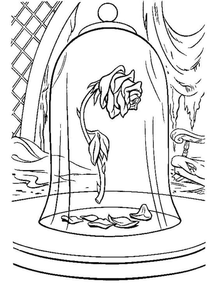 Beauty And The Beast Coloring Pages Rose 1