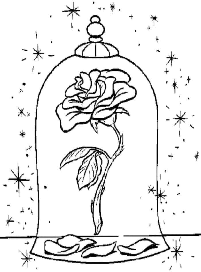 Beauty And The Beast Coloring Pages Rose