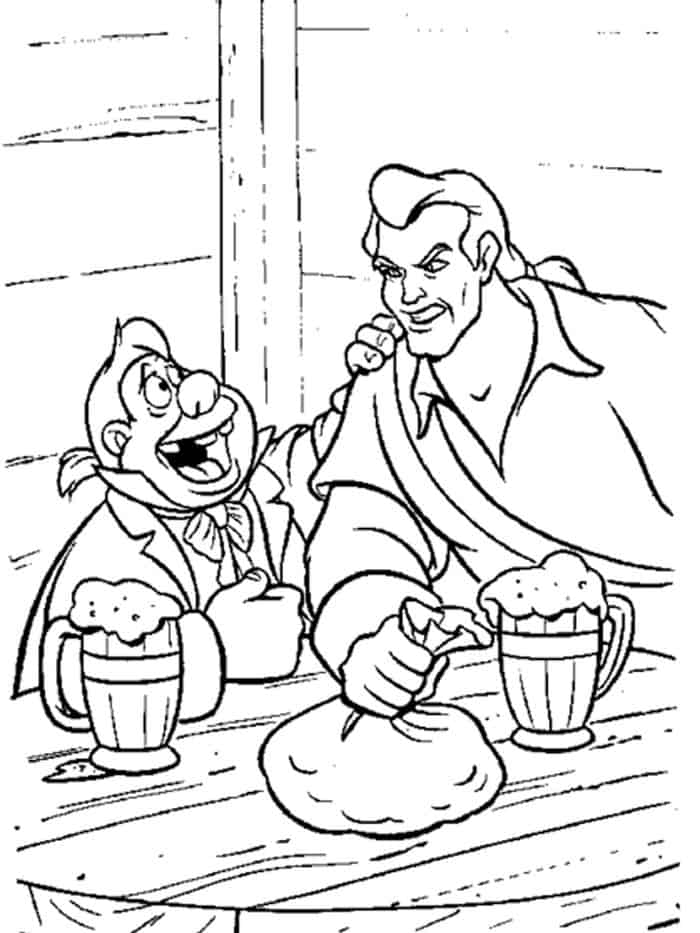 Beauty And The Beast Gaston Coloring Pages