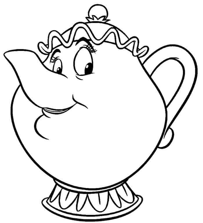 Beauty And The Beast Teacup Coloring Pages