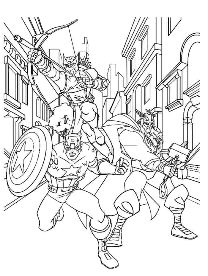Captain America And Thor Coloring Pages