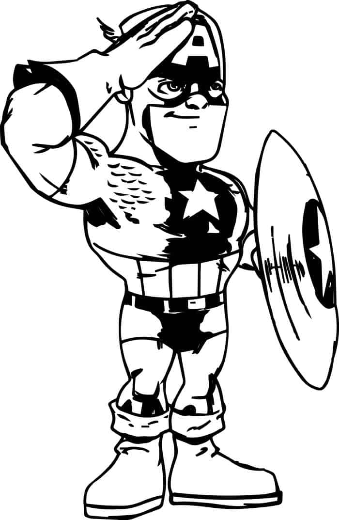 Captain America Cartoon Coloring Pages