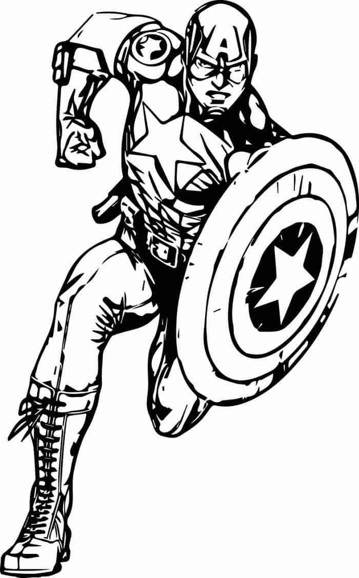 Captain America Coloring Pages Real