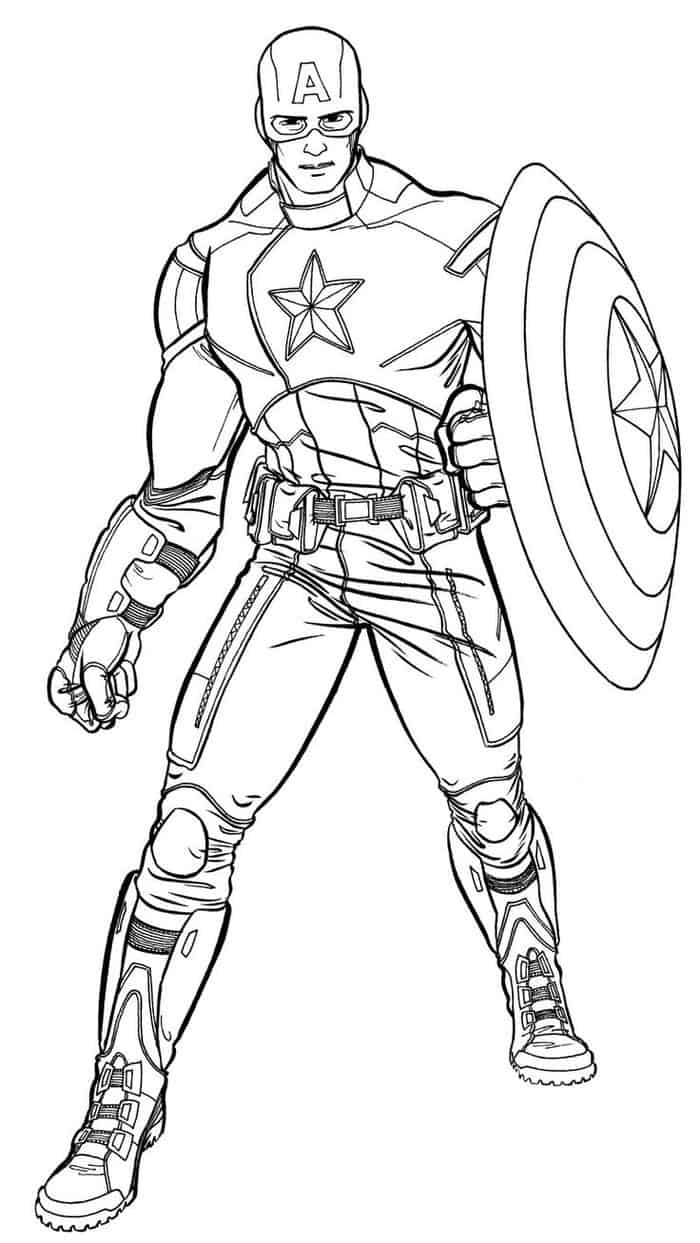 Captain America Free Coloring Pages