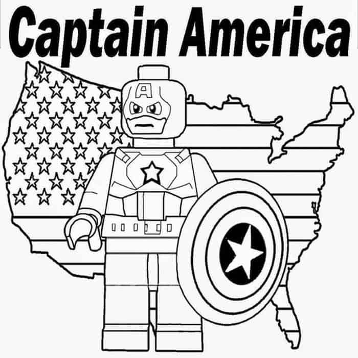 Captain America Lego Coloring Pages