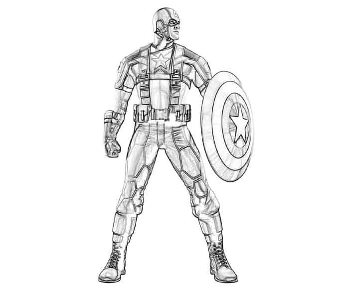 Captain America Realistic Coloring Pages