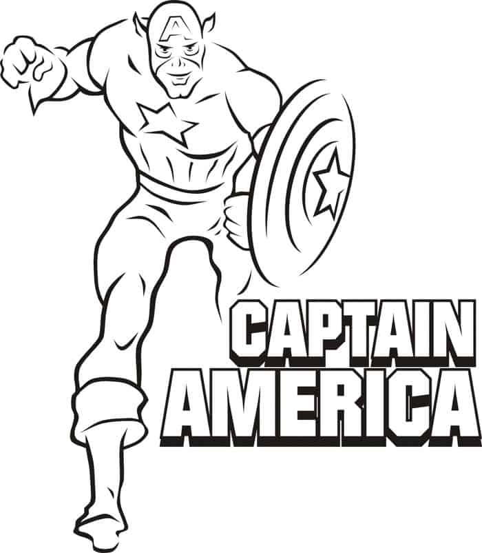 Captain America Shield Coloring Pages Marvel