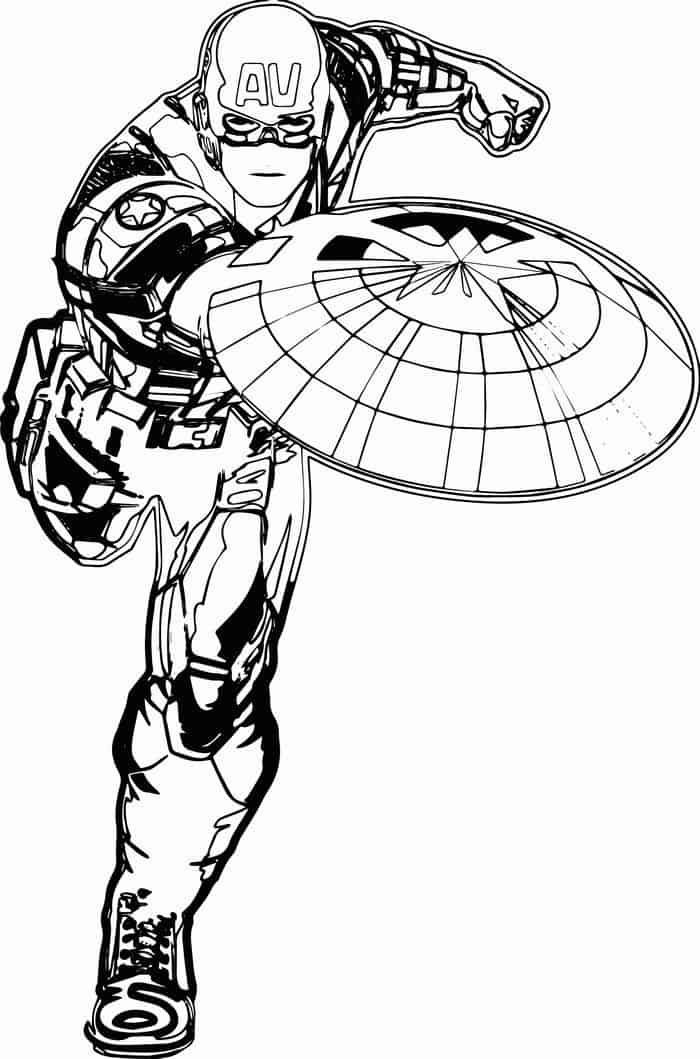 Captain America Shield Coloring Pages