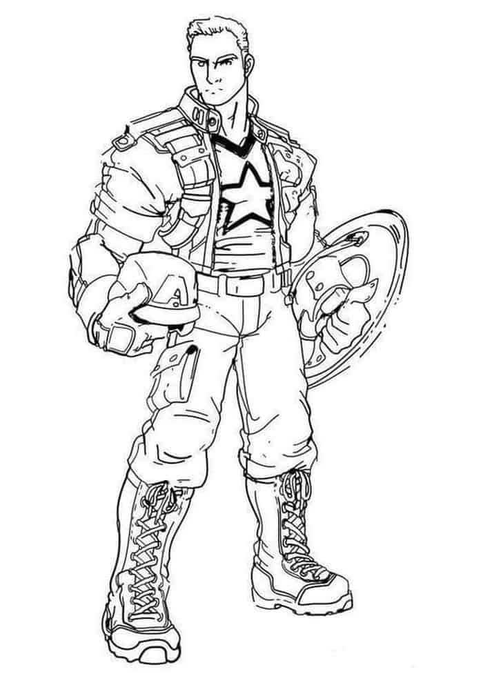 Captain America Without Mask Coloring Pages