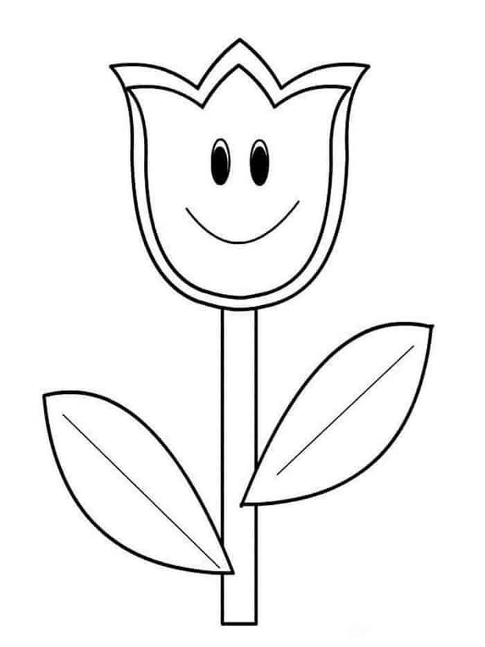 Cartoon Tulip Coloring Pages